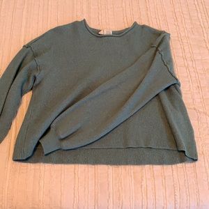 Sky And Sparrow Green Cropped Sweater